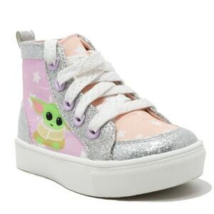 GROUNDUP Grogu Baby Yoda Pink High Top Lace Up Sneaker Shoes 12
